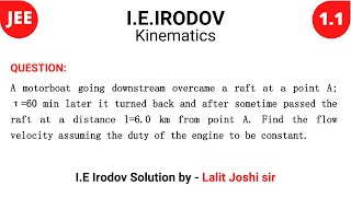 I E Irodov problem 11  Solution by Lalit Joshi sir [upl. by Esilahs]