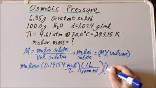 Colligative properties osmotic pressure Π problem [upl. by Velda]