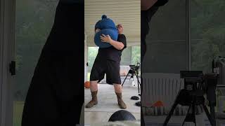 200lb sandbag to shoulder lift 2mo progress [upl. by Ifok]