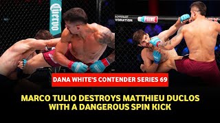 DWCS 69 Highlights Marco Tulio stops Matthieu Duclos with a welltimed spinning back kick [upl. by Howes]