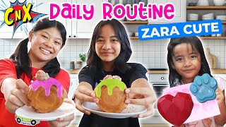 24 JAM IKUT DAILY ROUTINE ZARA CUTE  BIKIN CROMBOLONI WARNA WARNI  Vlog Lucu CnX Adventurers [upl. by Leonsis]