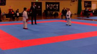 NZ Open Karate Championship 2014 89 years old Kumite semi final [upl. by Ecyak]