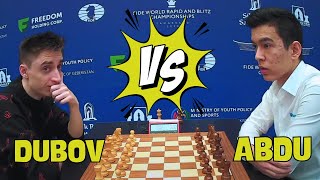 DUBOV VS ABDUSATTOROV  World Blitz Chess 2023  R16 [upl. by Adnarb]