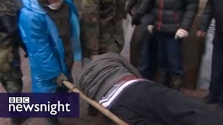 Under sniper fire The unseen footage from Kiev  BBC Newsnight [upl. by Marilyn]