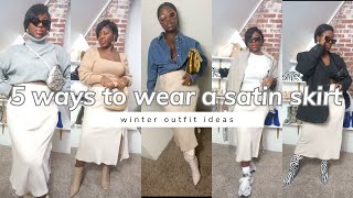 5 WAYS TO WEAR A SATIN SKIRT  how to style [upl. by Fiorenza928]