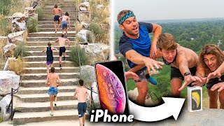 EPIC Race Up Mountain vs Subscribers Winner Gets a FREE iPhone [upl. by Perlman]