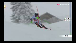 Alexander STEEN OLSEN Winner Slalom Run 1 Adelboden SUI 2024 [upl. by Nyladnewg]