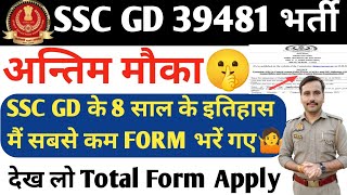 SSC GD 39481 Total Form Fill Up 2024🤔 8 साल के इतिहास मैं सबसे कम फ़ॉर्म भरें गए✅ SSC GD 2024ssc [upl. by Nylleoj]