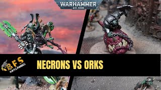 New Codex Necrons vs Orks Warhammer 40k Battle Report 10th Edition [upl. by Rosenberger]