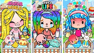 Triplets Was Adopted By Toca Family And Avatar Family And Miga Family  Toca Life Story  Toca Boca [upl. by Hunfredo]