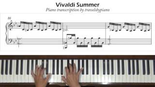 Vivaldi Summer Piano Solo trans Tutorial [upl. by Crysta82]