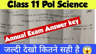 😱class 11 pol science answer key 202324 class 11 pol science question paper solution 202324 [upl. by Kobylak]