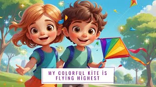 My Colorful Kite is Flying Highestchildrens stories kite colorful children story cartoon [upl. by Edrea49]