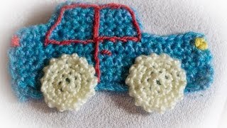 Naszywka Samochód na szydełku Car Stripe crochet [upl. by Lerrehs529]