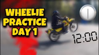 HOW TO WHEELIE THE SUZUKI DR200  DAY 1 WHEELIE PRACTICE [upl. by Gut]