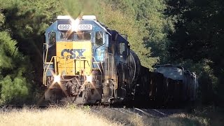 3m CSX Train Delays Caused by Hurricane Matthew Statham  Elberton GA 10102016 ©mbmars01 [upl. by Aillicsirp397]