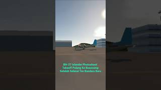 BN2T Islander Takeoff Pulang aviation airplane pesawat airport shorts short [upl. by Aninaj]