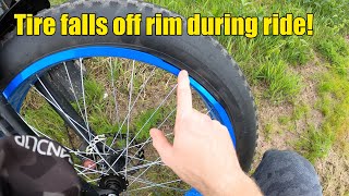 Sketchy Chinese Tire POPS OFF RIM EBike Ride AUG2 [upl. by Thissa]