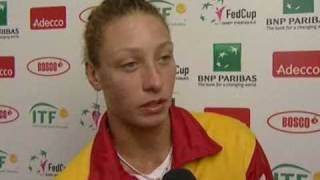 Fed Cup Interview Yanina Wickmayer [upl. by Eniortna420]