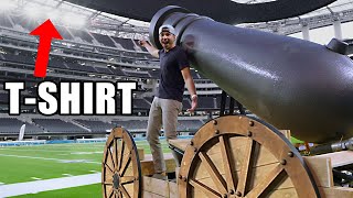 Worlds Largest TShirt Cannon breaks the roof [upl. by Kappel]