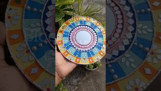 How To Make Lippan Art Without Clay । lippanart mirrorwork walldecor youtubeshorts shortsfeed [upl. by Epillihp]