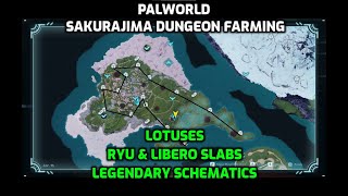 Palworld Sakurajima Dungeon Farming  Slab Fragments Lotuses amp Schematics  Sakurajima Update [upl. by Nnyleuqcaj]