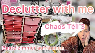 Declutter with me 😳 Bastelzimmer aufräumen 🤩 Der Rollwagen Teil 3❤️extreme Unordnung 🤪 [upl. by Sewoll]