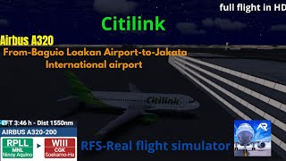 RFSReal flight simulatorfromMNL🇵🇭toCGK🇮🇩FULL FLIGHTA320 [upl. by Christi]