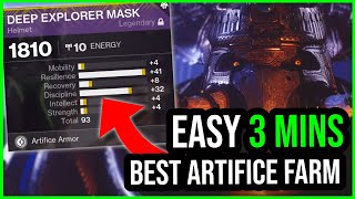 The BEST ARTIFICE Armor Farm Made EASY 3 Minutes Destiny 2 [upl. by Nesnar493]