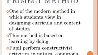 Project Method In Teaching [upl. by Elad]