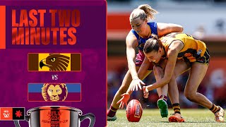 Last Two Minutes Hawthorn v Brisbane  Qualifying Final 2024  AFLW [upl. by Adnawot698]