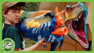 Dinosaur Box Fort Challenge amp Escape  TRex Ranch Dinosaur Videos for Kids [upl. by Garris]