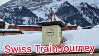 Switzerland Train Journey in Swiss Valley Jungfrau Regionswitzerland [upl. by Zebedee]