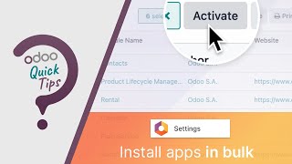 Odoo Quick Tips  Install apps in bulk [upl. by Ainna]