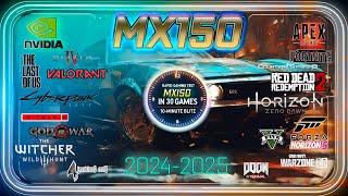 Nvidia Geforce MX150 in 30 GAMES  2024 [upl. by Aneri752]