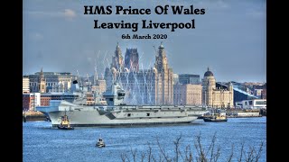 HMS Prince of Wales Leaving Liverpool [upl. by Nena]