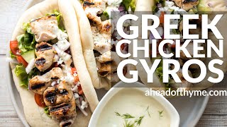 Greek Chicken Gyros with Tzatziki Sauce [upl. by Essinger824]