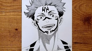 Sketch of Ryomen Sukuna  JUJUTSU KAISEN   Anime Arts [upl. by Naihr]