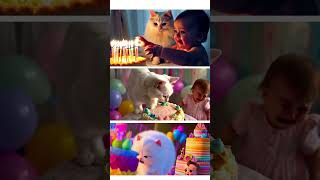 Funny cats and babies at birthdays party cat dog catlover labubu lovelycat kittty catlover [upl. by Kathryne192]