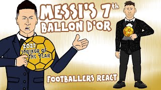 🏆Messi wins his 7th Ballon dOr🏆 Footballers React [upl. by Arten]