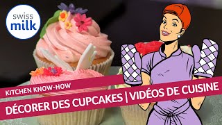 Comment décorer des cupcakes  Vidéo de cuisine  Swissmilk 2015 [upl. by Jacobba]