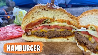 KAMPTA HAMBURGER TARİFİ 🏕️ NASIL YAPILIR 👍 EASY CAMP MEALS RECIPE ▶️ ÇADIR KAMPI shorts [upl. by Elleinet]