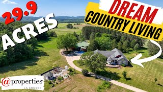 Dream 299 Acres Country Living in Holmen Wisconsin  DRONE Real Estate Video Tour in 8K Ultra [upl. by Sturges398]