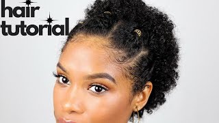 HOW TO STYLE SHORT NATURAL HAIR EASY 5 MINUTE TUTORIAL AUNTJACKIETAUGHTME  alyssa marie [upl. by Nwhas]