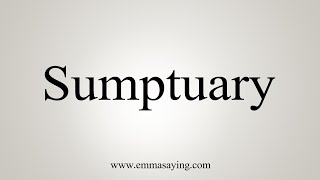 How To Say Sumptuary [upl. by Newfeld571]