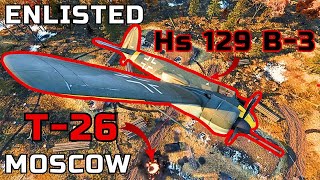 NEW Enlisted gameplay Battle for Moscow  The Voskhod settlement  Hs 129 B1 plane gameplay [upl. by Pownall]