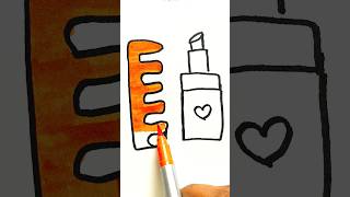 How to Draw Comb and Lipstick for Kids kidsvideo drawing [upl. by Roobbie]