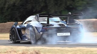 McLaren Senna Sound In Action  Acceleration Downshifts Revs amp Burnout [upl. by Fulks]