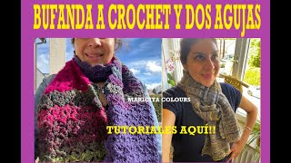 🥰2 BUFANDAS A CROCHET Y PALITOS TUTORIALES AQUÍ POR MARICITA palitos crochet bufandas bufanda [upl. by Yonit]