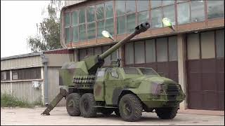 Selfpropelled howitzer SORA2 152155mm [upl. by Cagle599]